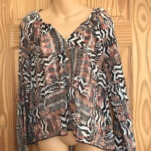 Amuse Society v neck animal print top Sz medium